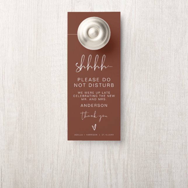 CORIANDER Boho Rust Wedding Affichette de porte de (Sur le bouton)