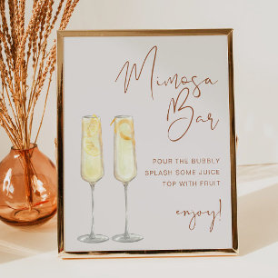 CORIANDER Boho Terracotta Bruids Mimosa Bar Bord Poster