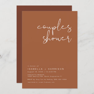 CORIANDER Boho Terracotta Couples Shower Invitatio Kaart