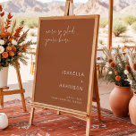 CORIANDER Boho Terracotta Mariage Accueil Poster<br><div class="desc">Ce modèle de signalisation mariage est doté d'une police moderne et pointue et d'un design moderne et minimaliste avec une combinaison de couleur blanche et de terre cuite boho. Modifiez facilement le libellé *most* pour correspondre à votre événement. Les couleurs sont modifiables à 100%.</div>