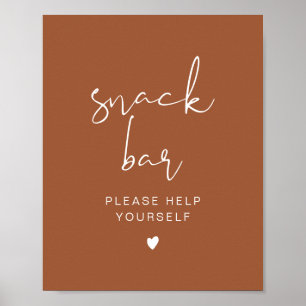 CORIANDER Boho Terracotta moderne Snack Bar Poster
