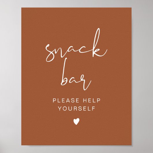 CORIANDER Boho Terracotta moderne Snack Bar Poster (Devant)