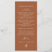 CORIANDER Rust and Burnt Orange Wedding Programme (Dos)