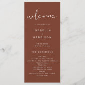 CORIANDER Rust and Burnt Orange Wedding Programme (Devant)