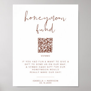 CORIANDER Rust Colored Honeymoon Fund Weddenschap Poster