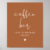 CORIANDER Terracotta Boho Coffee Bar Teken Poster (Voorkant)