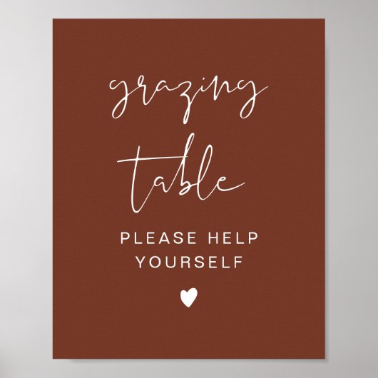CORIANDER Terracotta Boho Grazing Table Sign Poster (Voorkant)