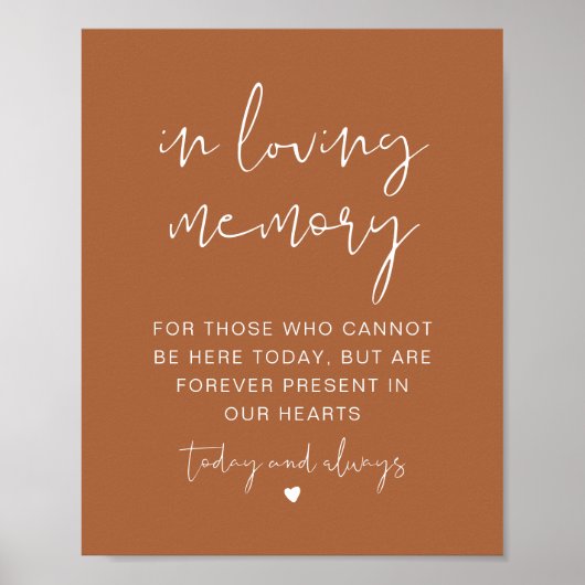 CORIANDER Terracotta in Loving Memory Sign Poster (Voorkant)