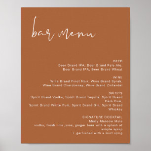 CORIANDER Terracotta Trouw Bar Menu Poster