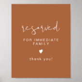 CORIANDER Terracotta Wedding Reserved Seed Sign Poster (Voorkant)