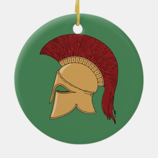 Corinthian Helmet Keramisch Ornament (Achterkant)