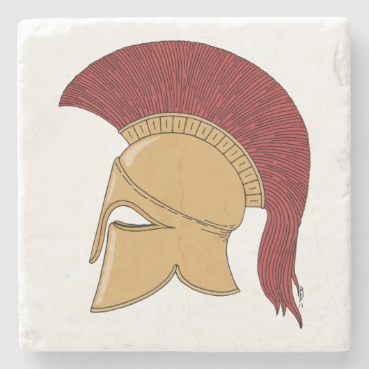 Corinthian Helmet Stenen Onderzetter (Voorkant)