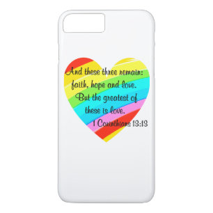  CORINTHIANS 13:13 RAINBOW HEART ONTWERP 	iPhone 8 PLUS / 7 PLUS HOESJE