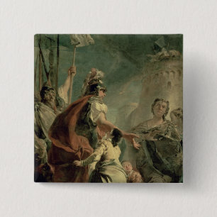 Coriolanus in de Environs van Rome, c.1725 Vierkante Button 5,1 Cm