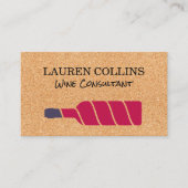 Cork Achtergrond | Gestileerde wijn Logo Visitekaartje (Voorkant)