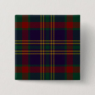 Cork County Irish Tartan Vierkante Button 5,1 Cm