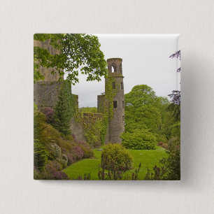 Cork, Ierland. Het beruchte Blarney Castle 2 Vierkante Button 5,1 Cm