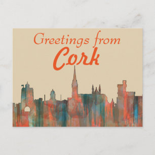 CORK, IERLAND SKYLINE BRIEFKAART