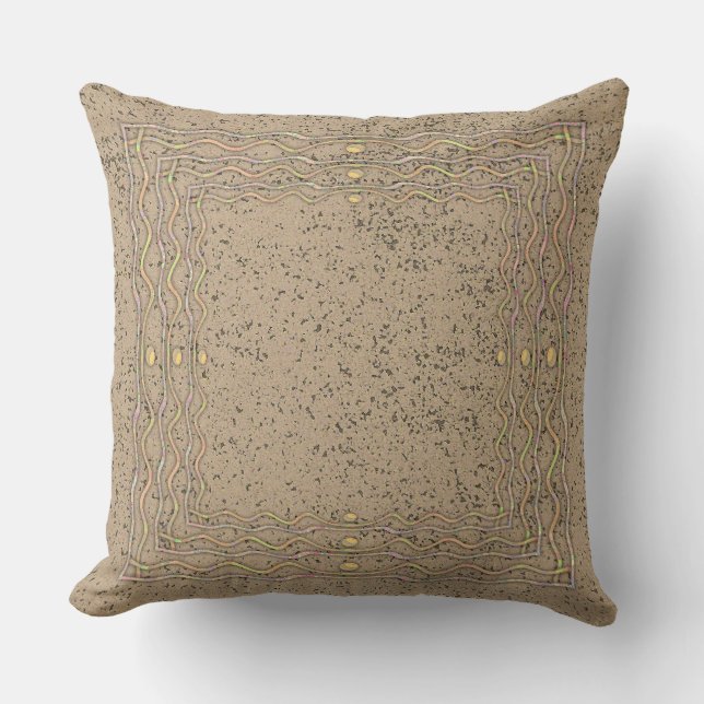 Cork Pattern met Wavy Lines Kussen (Voorkant)