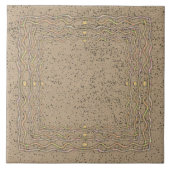 Cork Pattern met Wavy Lines Tegeltje (Voorkant)