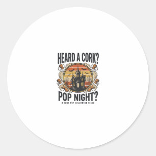 Cork Pop Halloween Geheime Huis Vintage T-shirt_1 Ronde Sticker