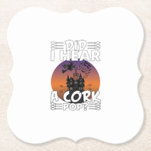 Cork Pop Halloween Spokenhuis Corkscrews gehoord Kartonnen Onderzetters