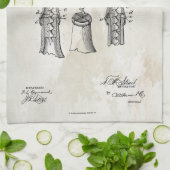 Corkschroef Patent Print 1883 handdoek (Gevouwen)