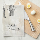 Corkschroef Patent Print 1883 handdoek (Quarter Fold)