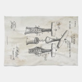 Corkschroef Patent Print 1883 handdoek (Horizontaal)