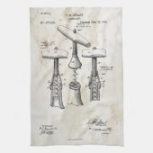 Corkschroef Patent Print 1883 handdoek (Verticaal)