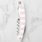 Corkscrew Bottle Opener Pink & White Stripe (Voorkant)