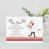 Corky Chef Rehearsal Dinner Party Invitation Kaart (Staand voorkant)