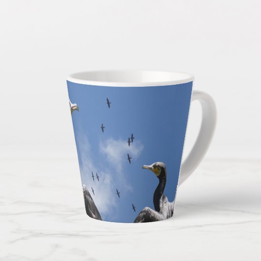 Cormorants Latte Mug (Angle droit)