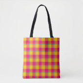 Corn and Razzmatazz Plaid Yellow Pink Draagtas (Voorkant)
