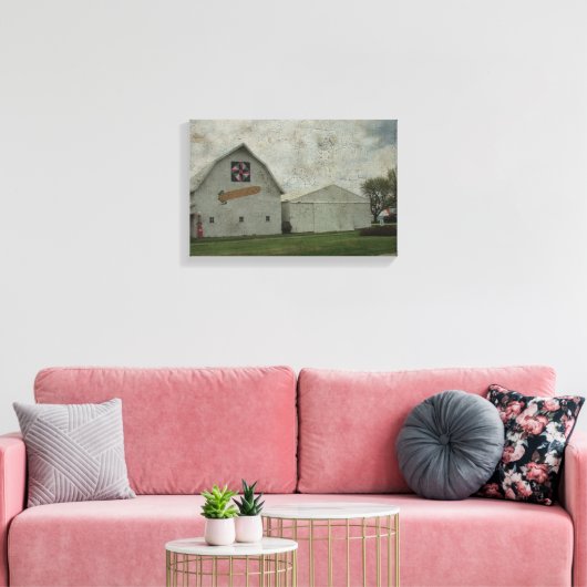Corn Barn Crackle Canvas Afdruk (Insitu (Woonkamer))
