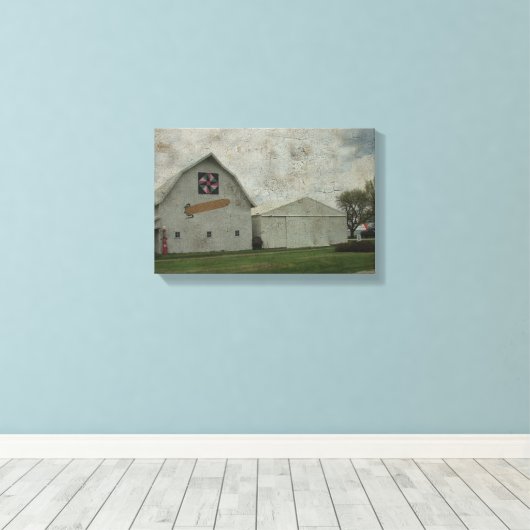 Corn Barn Crackle Canvas Afdruk (Insitu (Houten vloer))