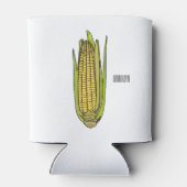 Corn cartoon illustratie blikjeskoeler (Achterkant)