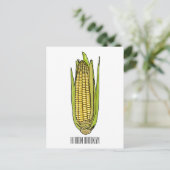 Corn cartoon illustratie briefkaart (Staand voorkant)