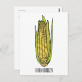 Corn cartoon illustratie briefkaart (Voorkant / Achterkant)