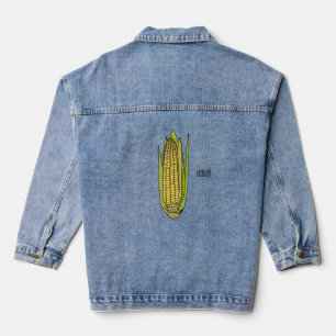Corn cartoon illustratie denim jacket