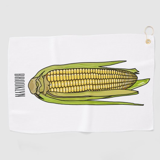 Corn cartoon illustratie golfhanddoek (Horizontaal)