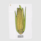 Corn cartoon illustratie golfhanddoek (Voorkant)