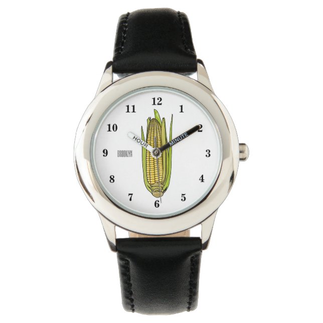Corn cartoon illustratie horloge (Voorkant)