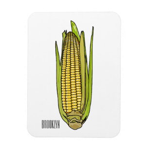 Corn cartoon illustratie magneet