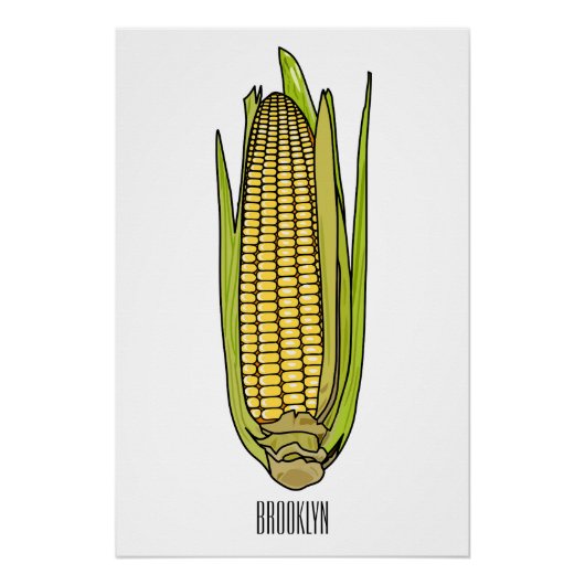 Corn cartoon illustratie perfect poster (Voorkant)