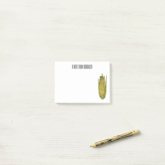 Corn cartoon illustratie post-it® notes (Op bureau)
