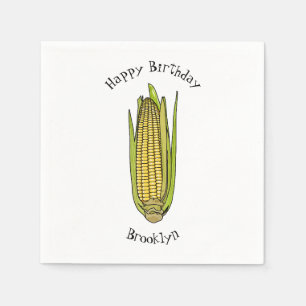 Corn cartoon illustratie servet