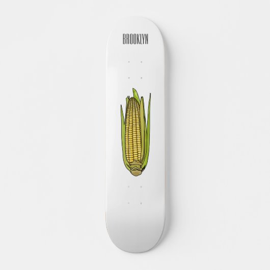 Corn cartoon illustratie skateboard (Voorkant)