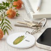 Corn cartoon illustratie sleutelhanger (Voorkant Rechts)