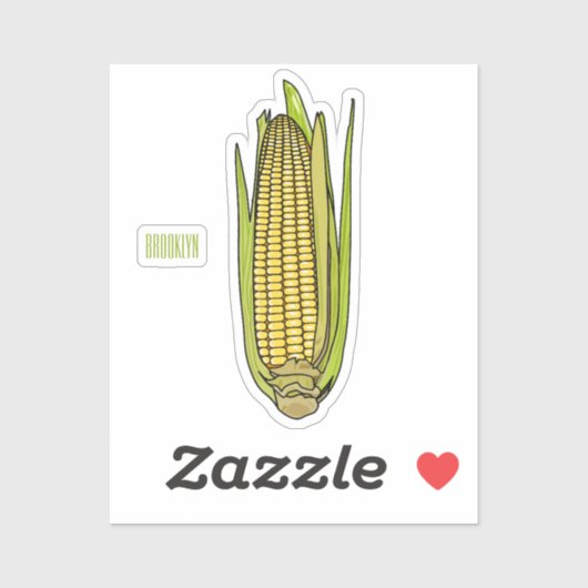 Corn cartoon illustratie sticker (Vel)